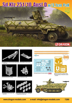 Dragon 7280 SdKfz.251/10 ,Ausf.D w.3,7 PaK 1/72 – immagine 2