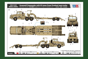 Hobby Boss 85527 Scammell Commander with 62 tonne Crane Fruehauf semi-trailer 1/35 – immagine 5