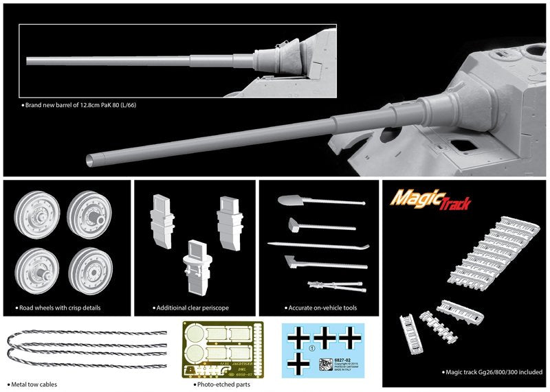 Dragon 6827 Jagdtiger w/12.8cm PaK.80 (L/66) 1/35 – Bild 2