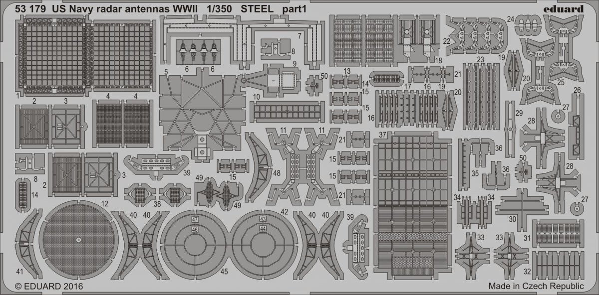 Eduard 53179 US Navy radar antenas WWII STEEL 1/350