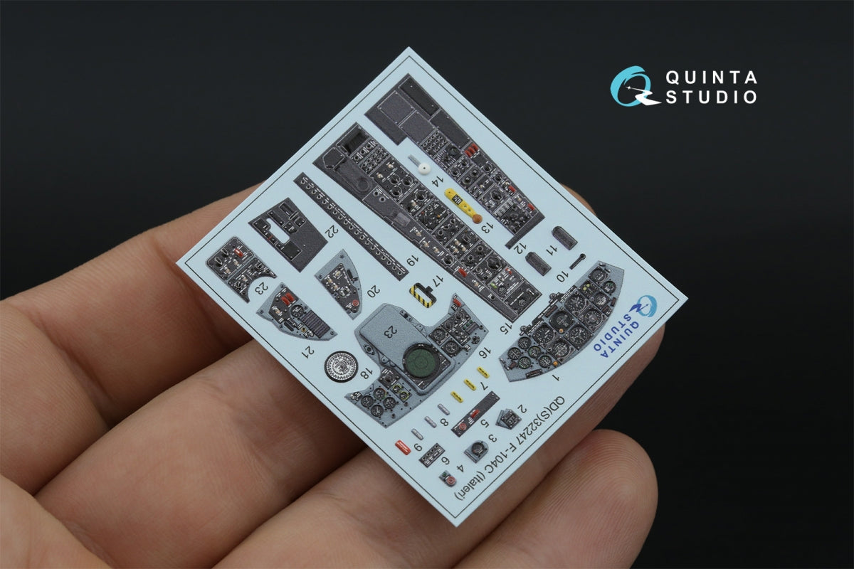 Quinta Studio QDS-32247 F-104C 3D-Printed &amp;amp; colored Interior on decal paper (Italeri) (Small version) 1/32 – image 2