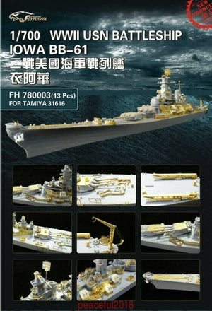 FlyHawk Model FH780003 WWII USN Battleship Iowa Gold Medal Edition (For Tamiya 31616) 1/700