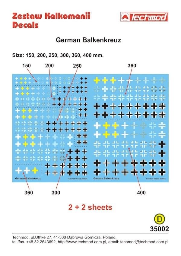 Techmod 35002 Balkenkreuz allemand (1/35)