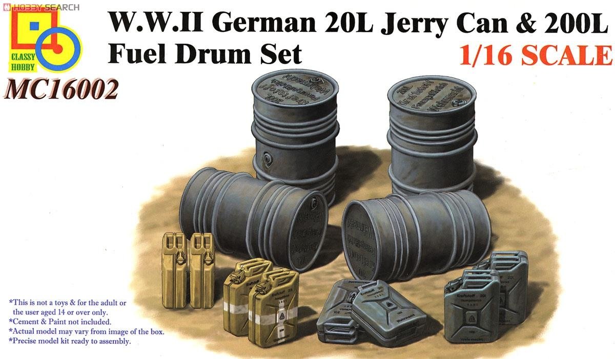 Classy Hobby MC16002 WWII German 20L Jerry Can &amp;amp; 200L Fuel Drum Set 1/16
