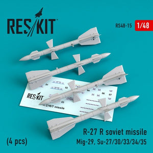 RESKIT RS48-0015 Missile soviétique R-27 R (4 pièces) 1/48