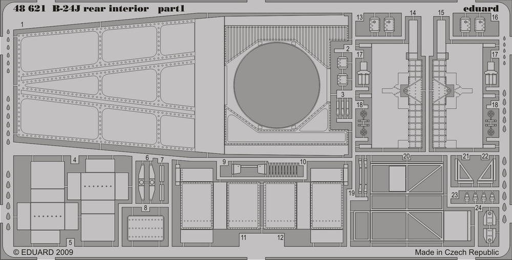 Eduard 48621 B-24J rear interior 1/48 Revell Academy – immagine 2