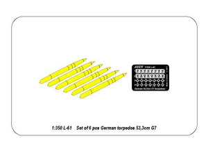 Aber 350L-61 Set of 6 German torpedoes 53,3cm G7 1/350 – Bild 4