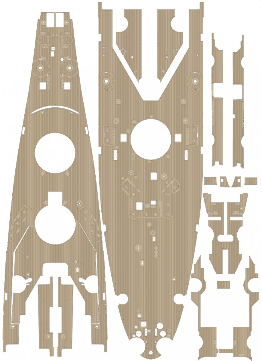 Pontos 20002WD1 USS BB-63 Missouri 1945 Wooden Deck set (Teak Tone) 1/200 – imagen 2