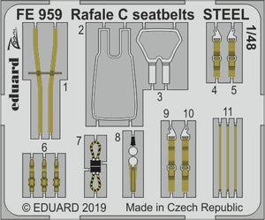 Eduard FE959 Rafale C seatbelts STEEL 1/48 REVELL