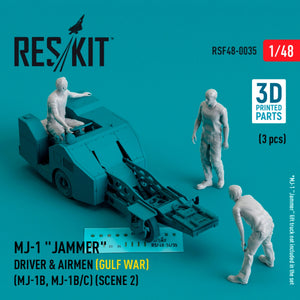 RESKIT RSF48-0035 MJ-1 Jammer Driver airmens (Gulf War) (MJ-1B, MJ-1B/C) (scene 2) (3 pcs) (3D Printed) 1/48