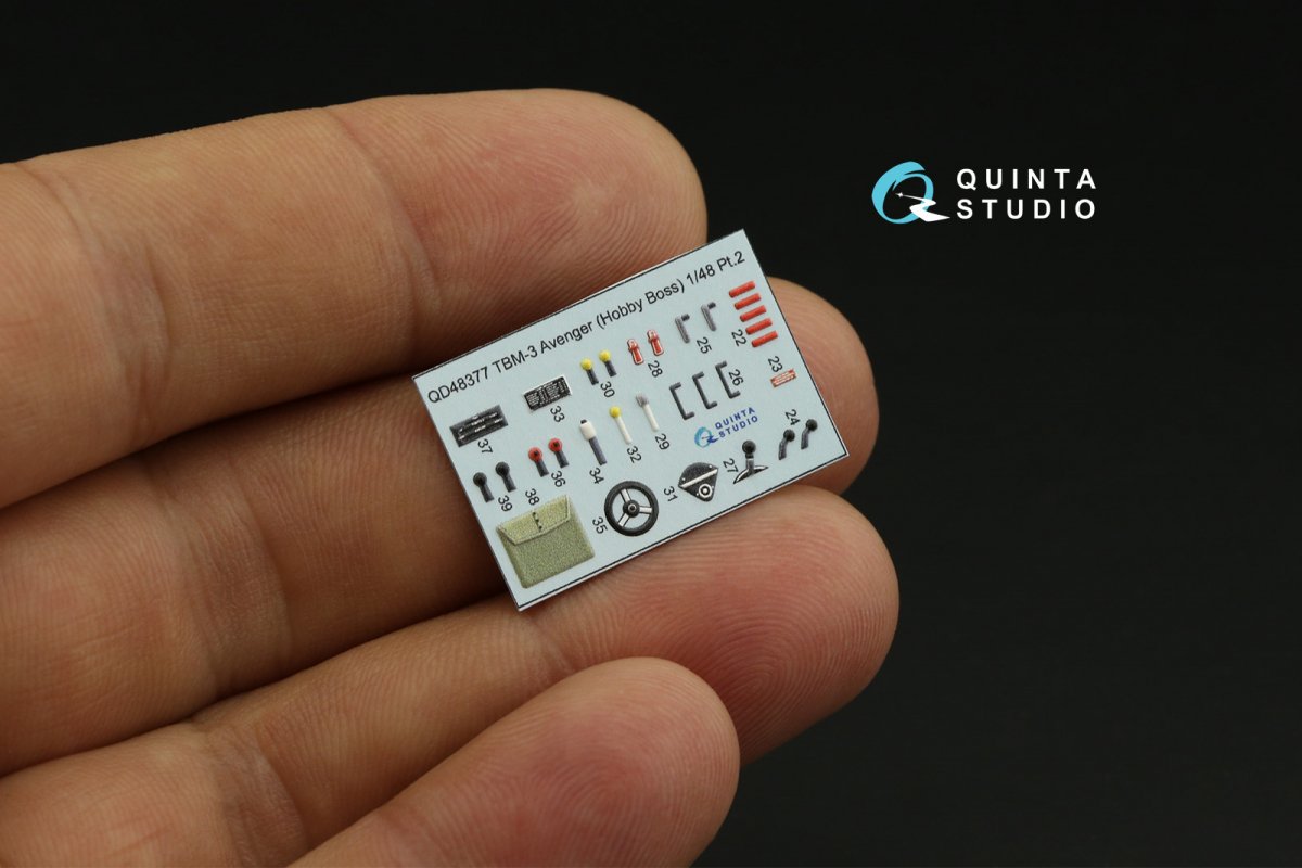 Quinta Studio QD48377 TBM-3 Avenger 3D-Printed &amp;amp; coloured Interior on decal paper (Hobby Boss) 1/48 – immagine 5