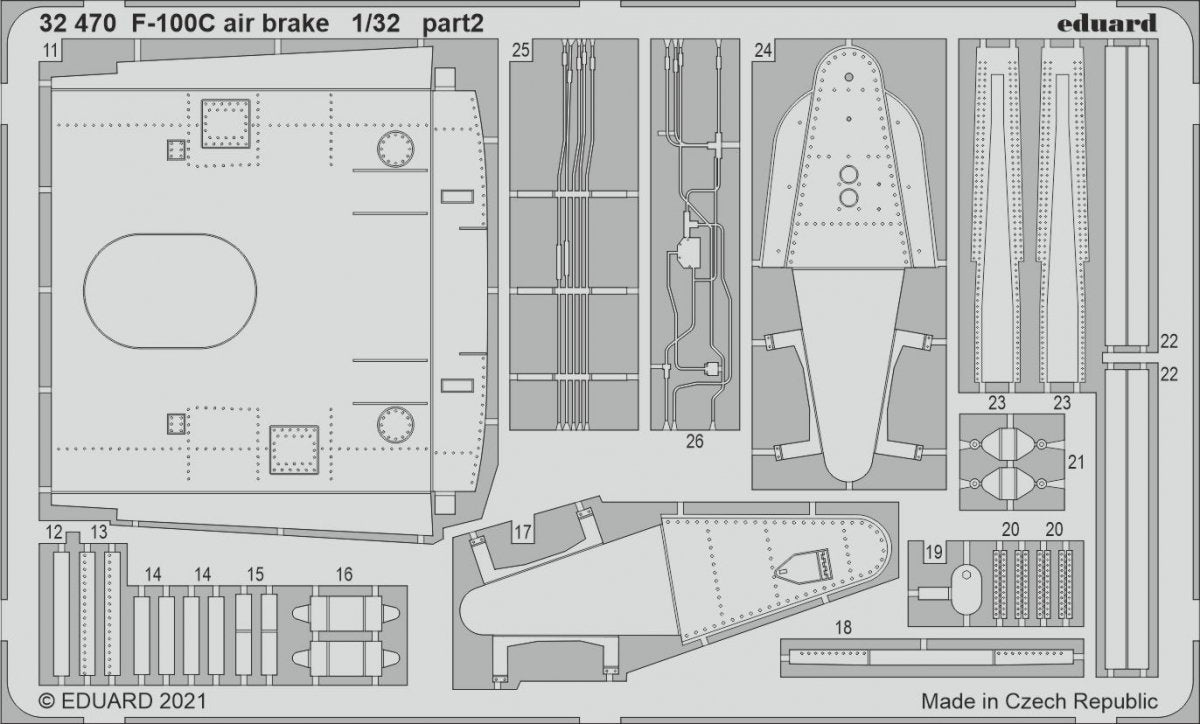 Eduard 32470 F-100C air brake TRUMPETER 1/32 – Bild 2