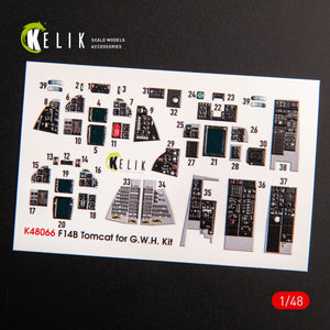 KELIK K48066 F-14B TOMCAT INTERIOR 3D DECALS FOR GWH KIT 1/48 – image 3