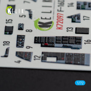 KELIK K72097 F-16D interior 3D decals for Revell kit 1/72 – imagen 6