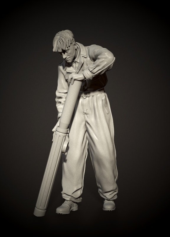 Panzer Art FI35-102 Waffen-SS tanker préparant des munitions n° 2 1/35