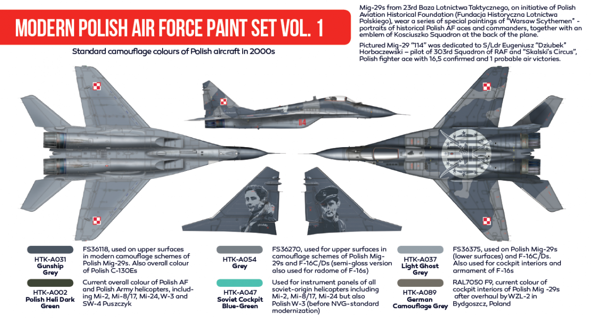 Hataka HTK-AS17 Modern Polish Air Force paint set vol. 1 (6x17ml) – Bild 2