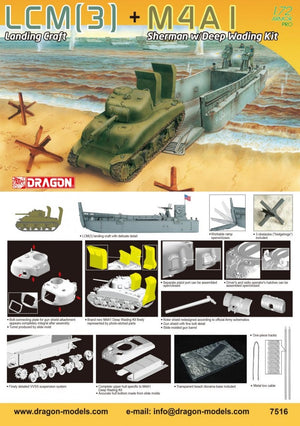 Dragon 7516 LCM(3) + M4A1 Sherman w/Deep Wading Kit 1/72 – Bild 2