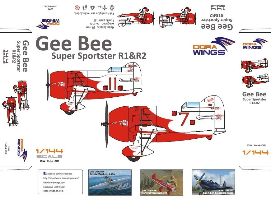 Dora Wings 14402 GeeBee Supersporster R1&amp;amp;R2 1/144 – immagine 2