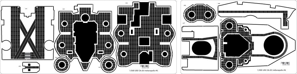 Pontos 37017F1 USS CA-35 Indianapolis 1945 Detail Up Set ADVANCED 1/350 – immagine 18