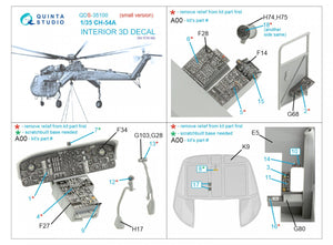 Quinta Studio QDS-35100 CH-54A 3D-Printed &amp;amp; coloured Interior on decal paper (ICM) (Small version) 1/35 – immagine 2