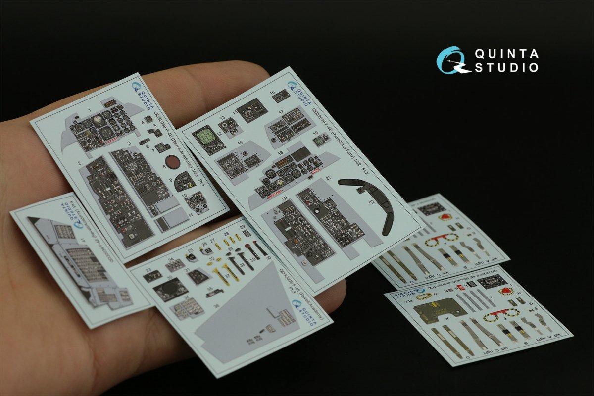 Intérieur imprimé en 3D et coloré sur papier décalcomanie (Revell) Quinta Studio QD32039 F-4E 1/32 – image 7