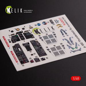 KELIK K48017 A-10C &amp;quot;Thunderbolt&amp;quot; interior 3D decals for Academy kit 1/48