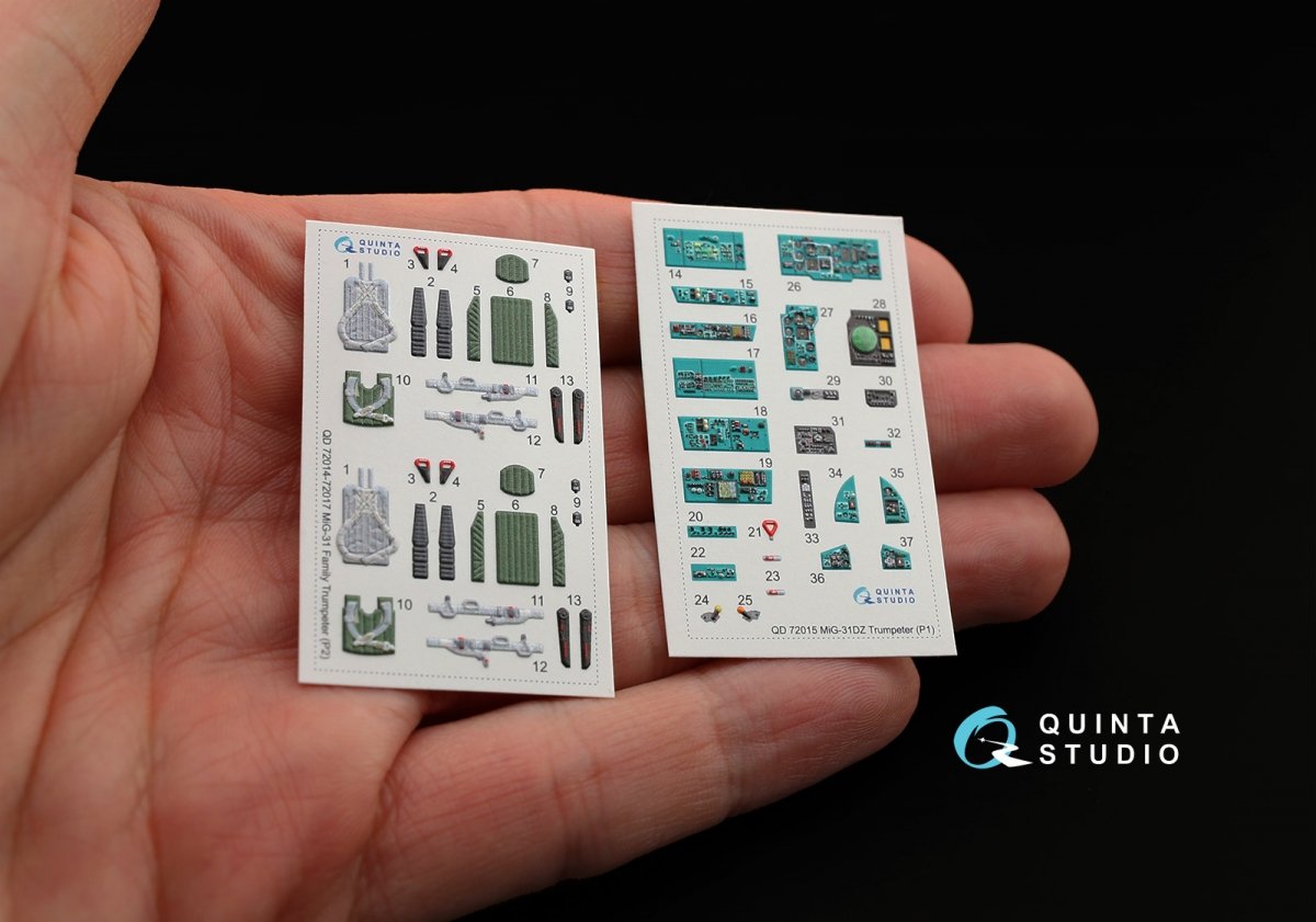 Quinta Studio QD72015 MiG-31DZ 3D-Printed &amp;amp; coloured Interior on decal paper (for Trumpeter kit) 1/72 – immagine 4