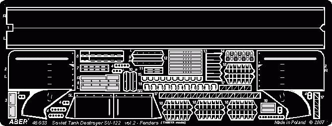 Aber 48033 SU-122 - cz. 2 - zestaw dodatkowy - błotniki Tamiya 1/48 – Bild 4