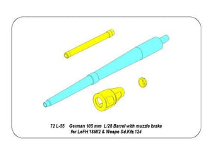 Aber 72L-55 Lufa 105mm do niemieckiej armaty LeFH 18 lub “Wespe” / German 105mm barrel for LeFH 18 “Wespe” 1/72 – Bild 3