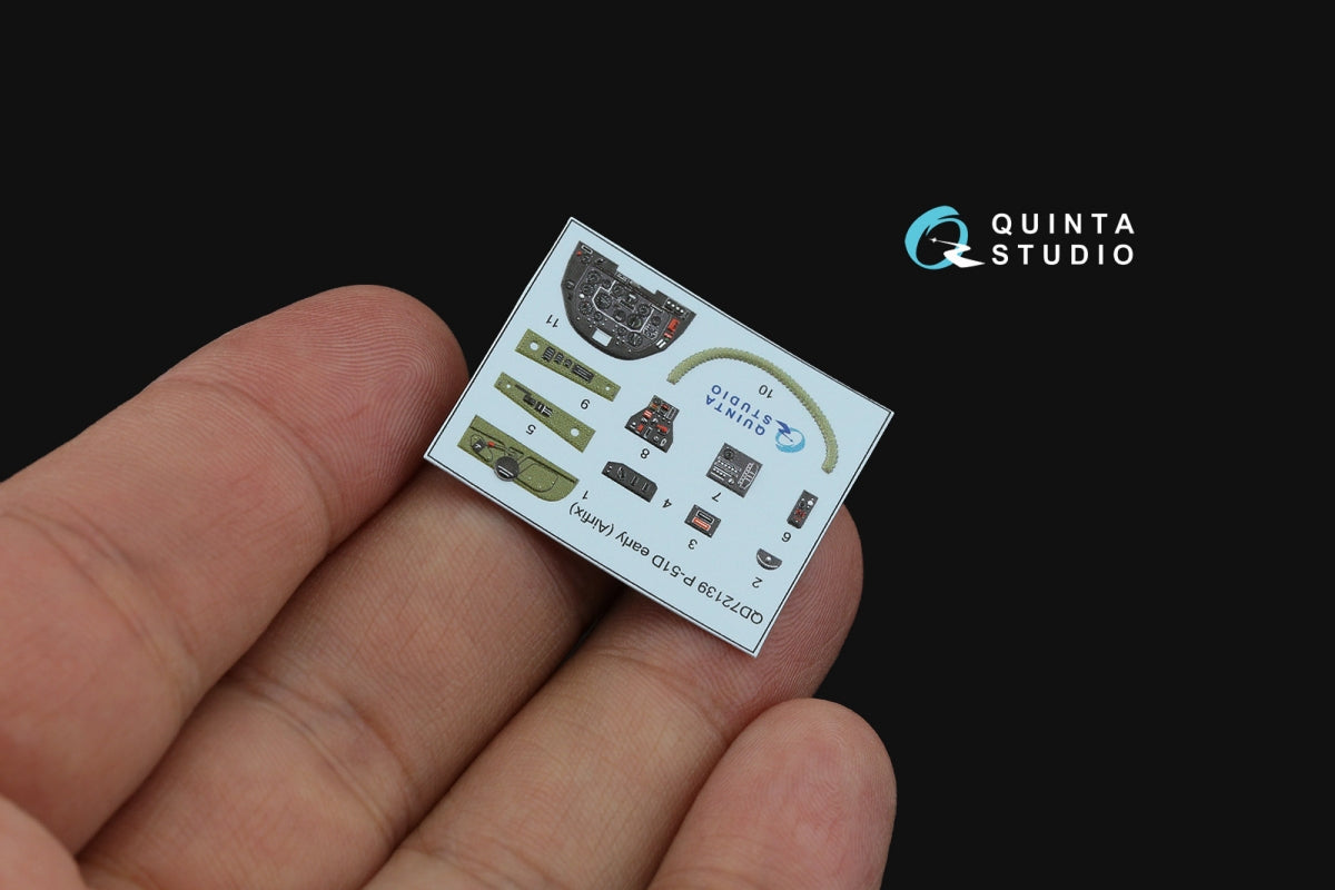 Quinta Studio QD72139 P-51D early 3D-Printed coloured Interior on decal paper (Airfix) 1/72 – imagen 6