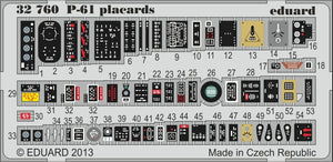 Eduard 32760 P-61 placards 1/32 Hobby Boss