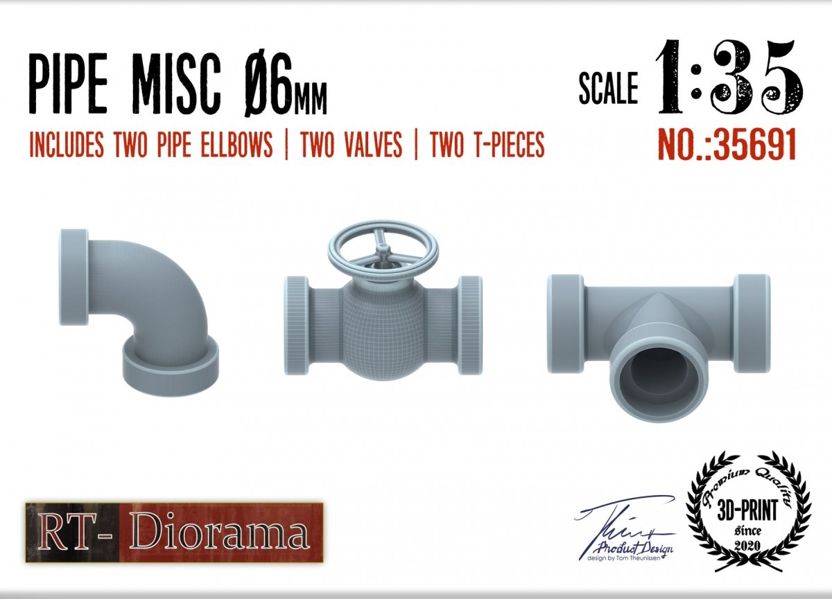 RT-Diorama 35691 Pipe Misc. 6mm 1/35 – imagen 2
