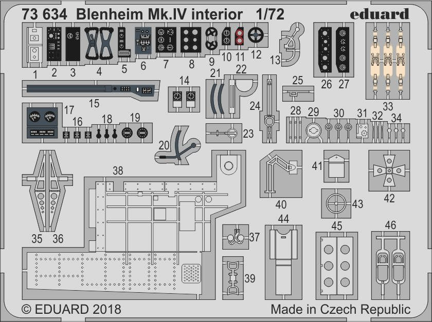 Intérieur du Blenheim Mk. IV d&amp;#39;Eduard 73634 AIRFIX au 1/72