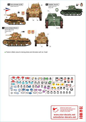 Star Decals 72-A1051 Balkan WW2 # 1. Croatia in WW2. Ustache/Ustacha tanks 1/72 – immagine 2