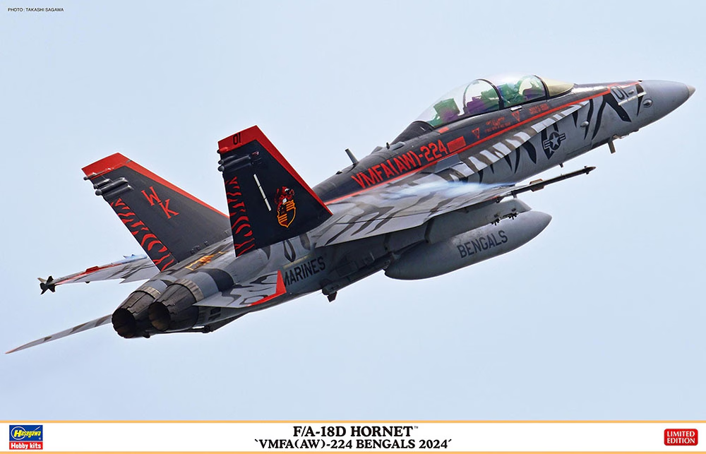 Hasegawa 07545 F/A-18D Hornet &amp;#39;VMFA(AW)-224 Bengals 2024&amp;#39; 1/48