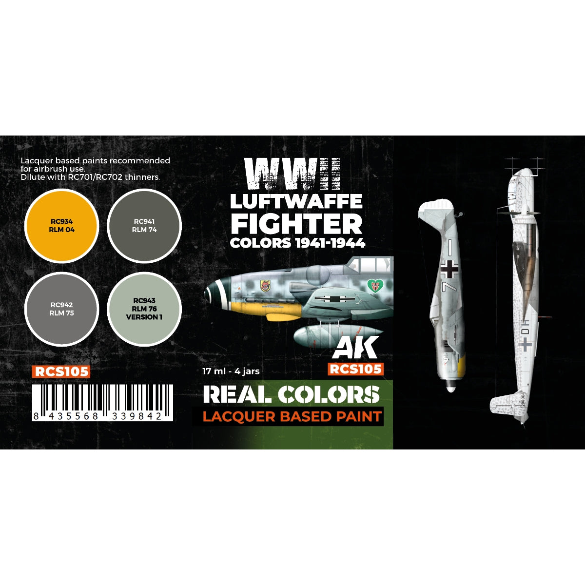 AK Interactive RCS105 Luftwaffe Fighter Colors 1941-1944 4x17ml – Bild 2