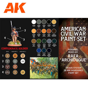 AK Interactive AK11764 SIGNATURE SET – REAF « ARCHIDUQUE » – COFFRET DE PEINTURE SPÉCIAL GUERRE DE SÉCESSION AMÉRICAINE 28 MM 18 x 17 ml  – image 6