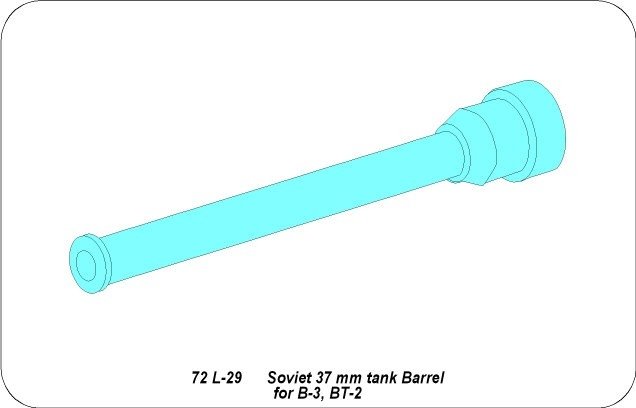 Aber 72L-29 Lufa 37mm do czołgów B-3, BT-2 / Soviet 37mm tank barrel for B3, BT2 1/72 – Bild 3