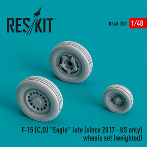 RESKIT RS48-0353 F-15 (C,D) EAGLE LATE (DEPUIS 2017 - ÉPISODE UNIQUEMENT AUX ÉTATS-UNIS) JEU DE ROUES (LESTÉ) (RÉSINE ET IMPRESSION 3D) 1/48
