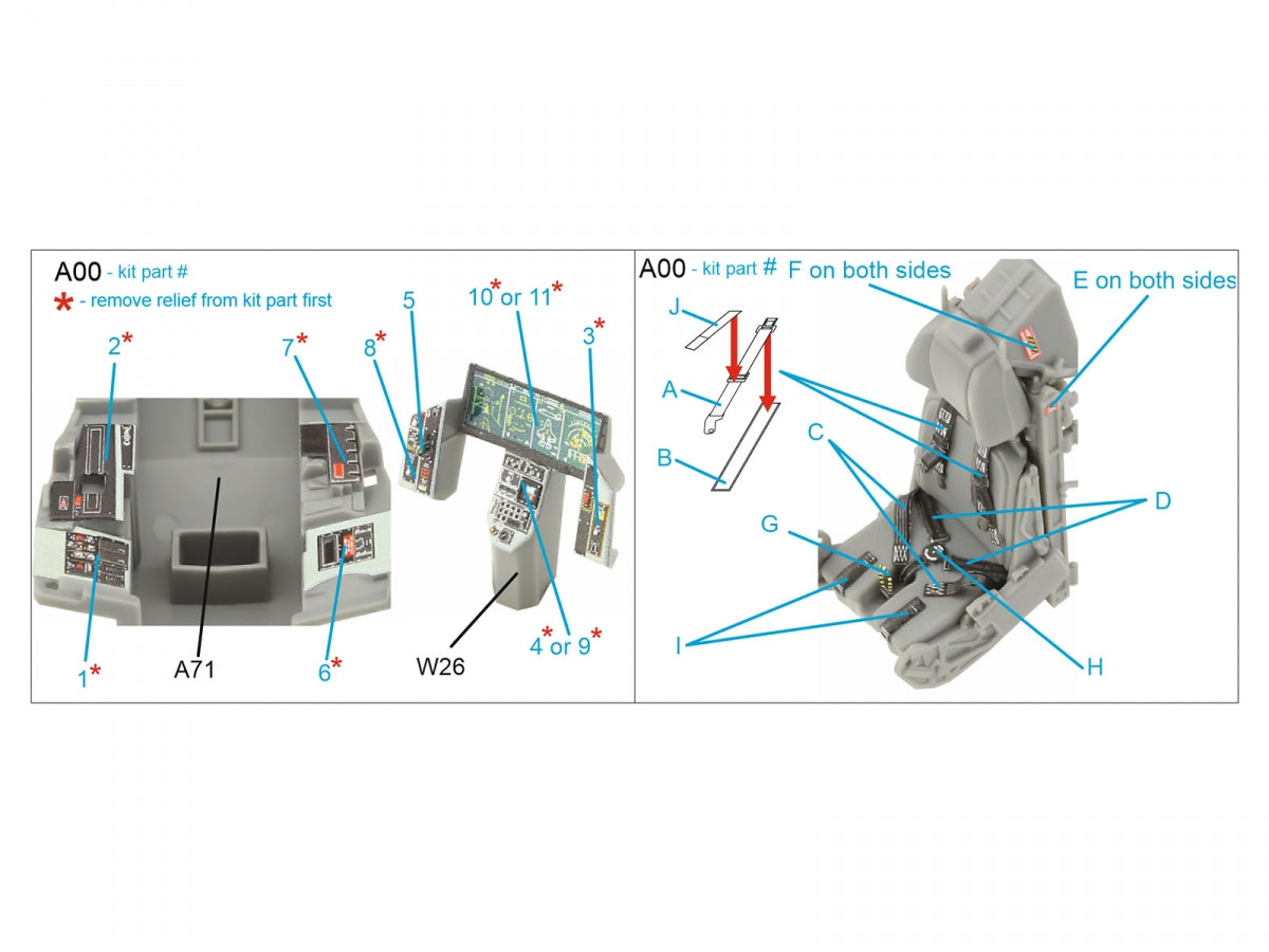 Quinta Studio QD48440 F-35B 3D-Printed &amp;amp; coloured Interior on decal paper (Tamiya) 1/48 – immagine 2