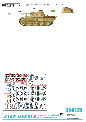 Star Decals 35-C1211 German tanks in Italy # 11 Panther A &amp;amp; G 1/35 – imagen 2