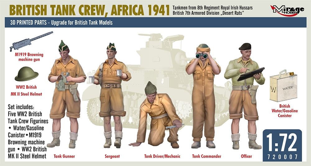 Mirage Hobby 720007 Équipage de char britannique, Afrique 1941 1/72 – image 3