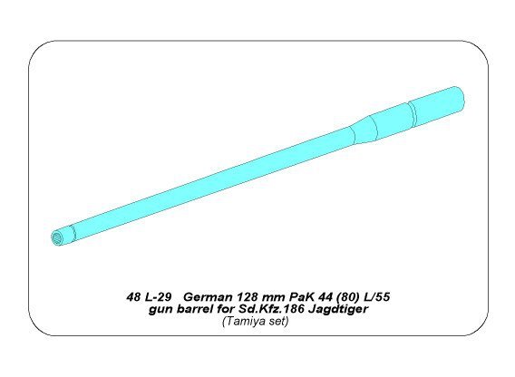 Aber 48L-29 128mm PaK 44 L/55 gun barrel for Sd.Kfz.186 Jagdtiger 1/48 – image 3