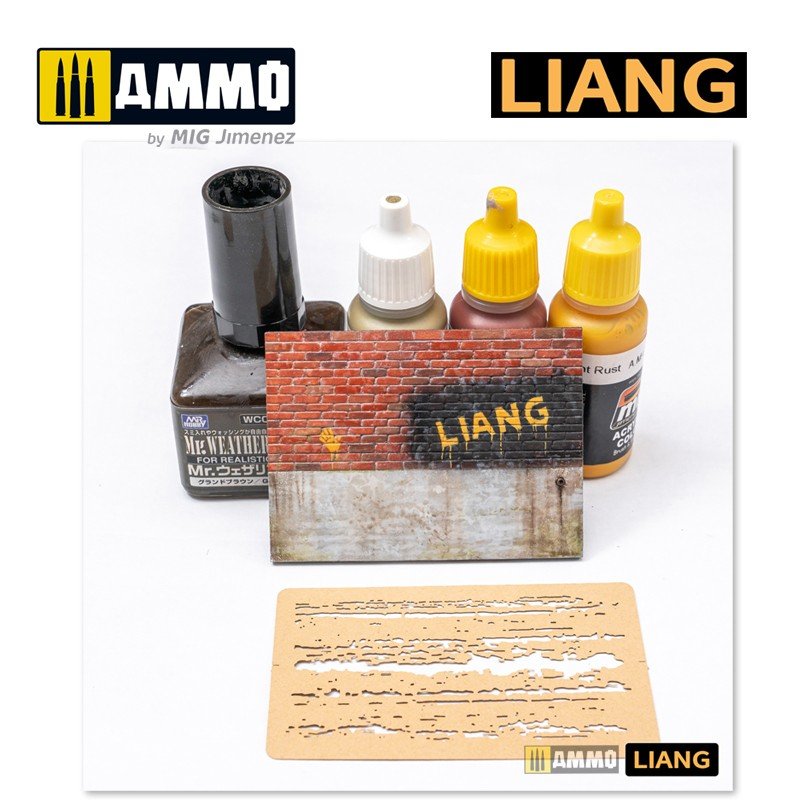 Liang 0009 Chipping Effects Airbrush Stencils – Bild 2