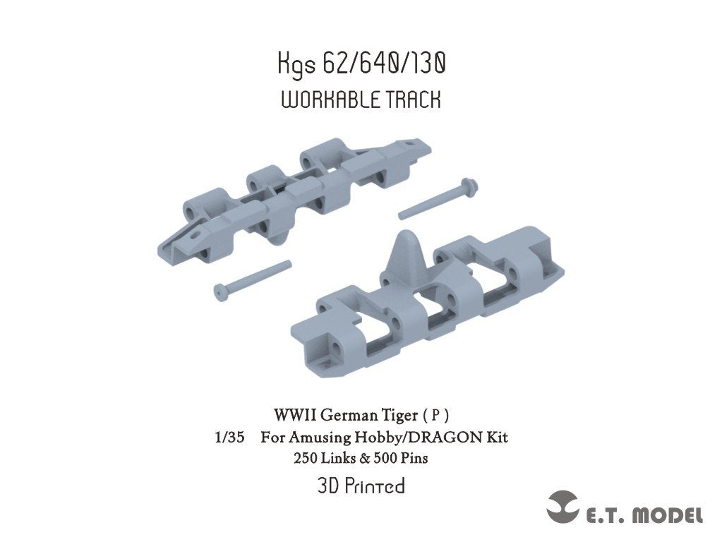 ET Model P35-080 WWII German Tiger（P）Workable Track ( 3D Printed ) 1/35
