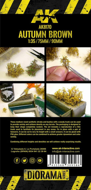 AK Interactive AK8170 AUTUMN BROWN SHRUBBERIES 75MM / 90MM 1/35 – zdjęcie 3