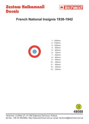 Techmod 48088 - French National Insignia 1938-1942 1/48 – image 2