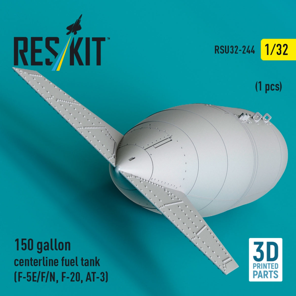 RESKIT RSU32-0244 150 gallon centerline fuel tank (F-5E/F/N, F-20, AT-3) (1 pcs) (3D Printed) 1/32