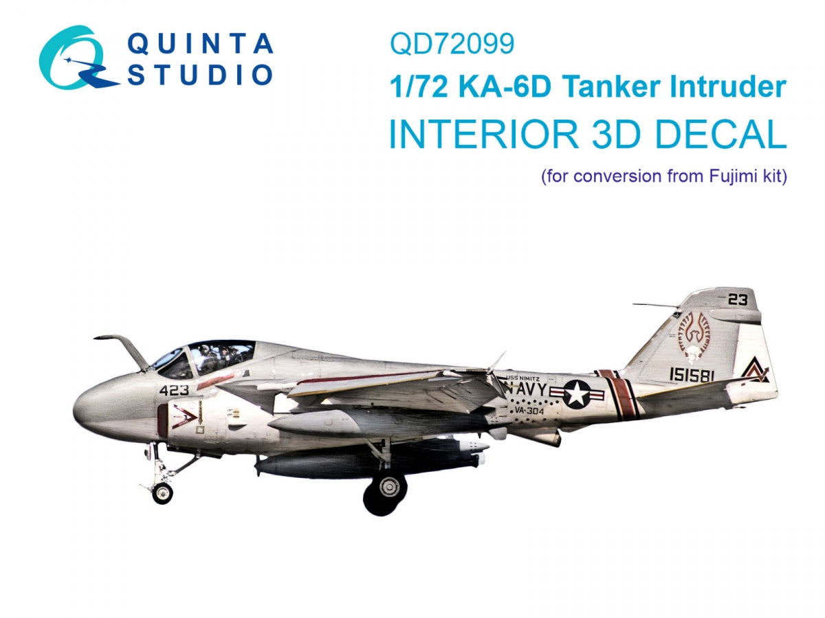 Quinta Studio QD72099 KA-6D Tanker Intruder 3D-Printed &amp; coloured Interior on decal paper (Fujimi) 1/72