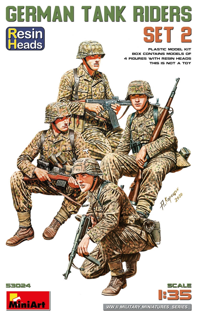 MiniArt 53024 ENSEMBLE DE 2 PERSONNAGES DE CHARS ALLEMANDS. TÊTES EN RÉSINE 1/35